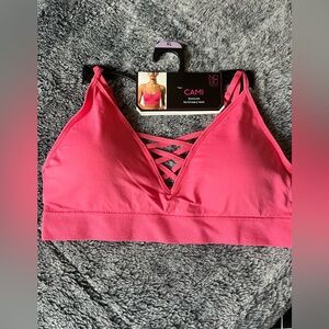 NOBO Pink Cami Bralette with Crisscross Front